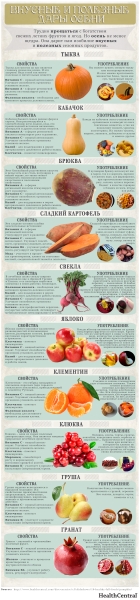 ИНФОГРАФИКА: 10 самых полезных осенних плодов