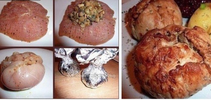 Бомба-граната: Курица с грибами или куриные бомбочки 