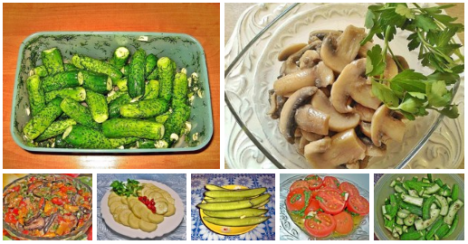 Вкусные рецепты малосольных и маринованных овощей 
