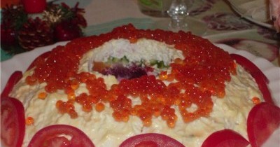 Празднично, вкусно и красиво — салат «Коралловый Браслет» 