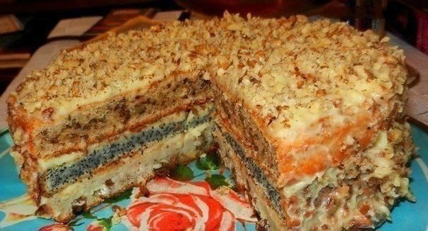 Самый популярный трехслойный домашний торт — объедение! 