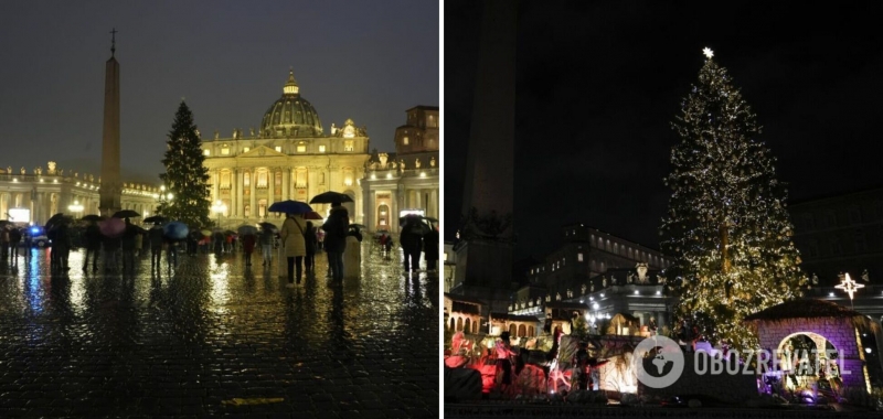 В Ватикане зажгли главную рождественскую елку. Фото и видео